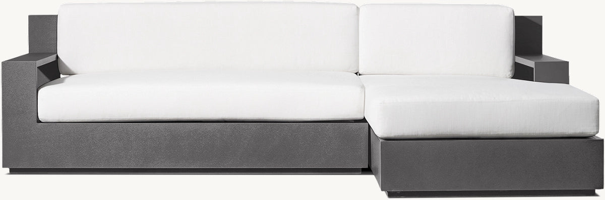 CANAPÉ D’ANGLE AVEC MÉRIDIENNE DROITE - RAVELLO ALUMINIUM