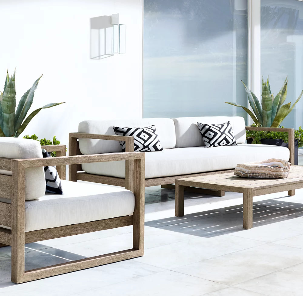 TABLE BASSE RECTANGULAIRE EN TECK - SANTORIN