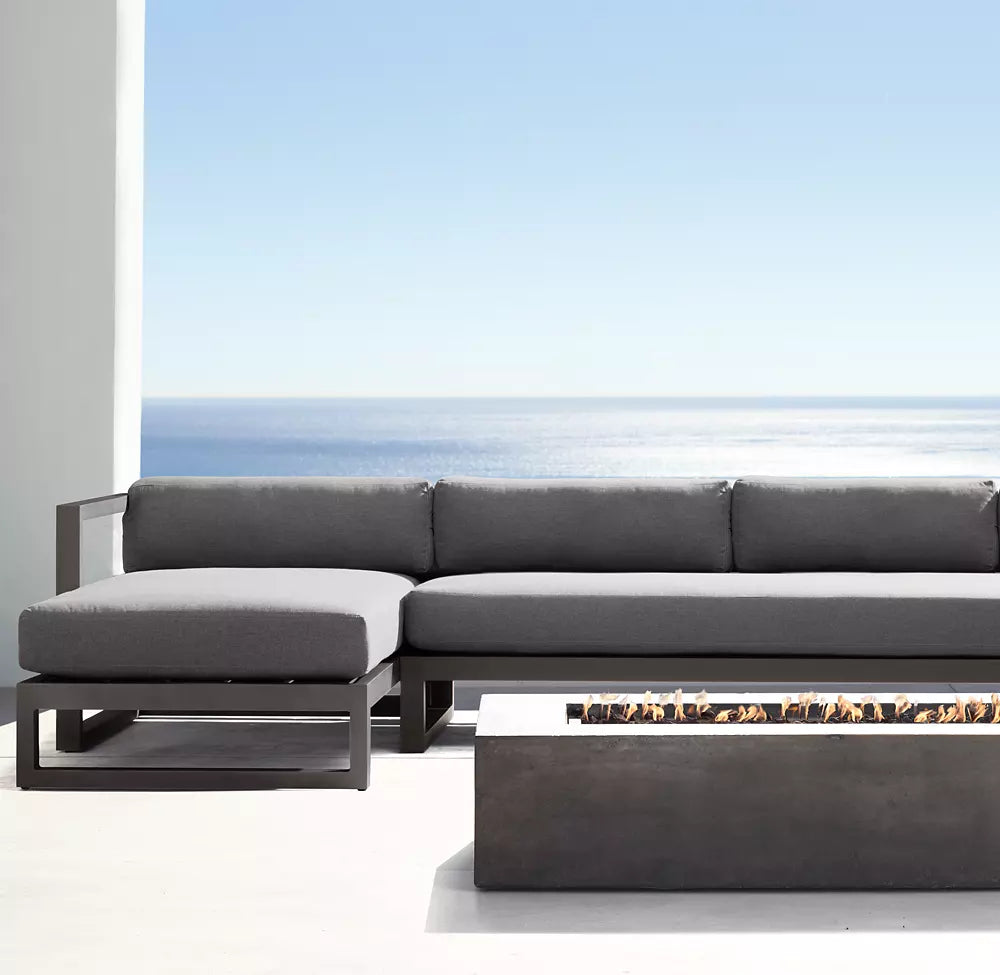 CANAPÉ D’ANGLE AVEC MÉRIDIENNE DROITE - PANTELLERIA ALUMINIUM