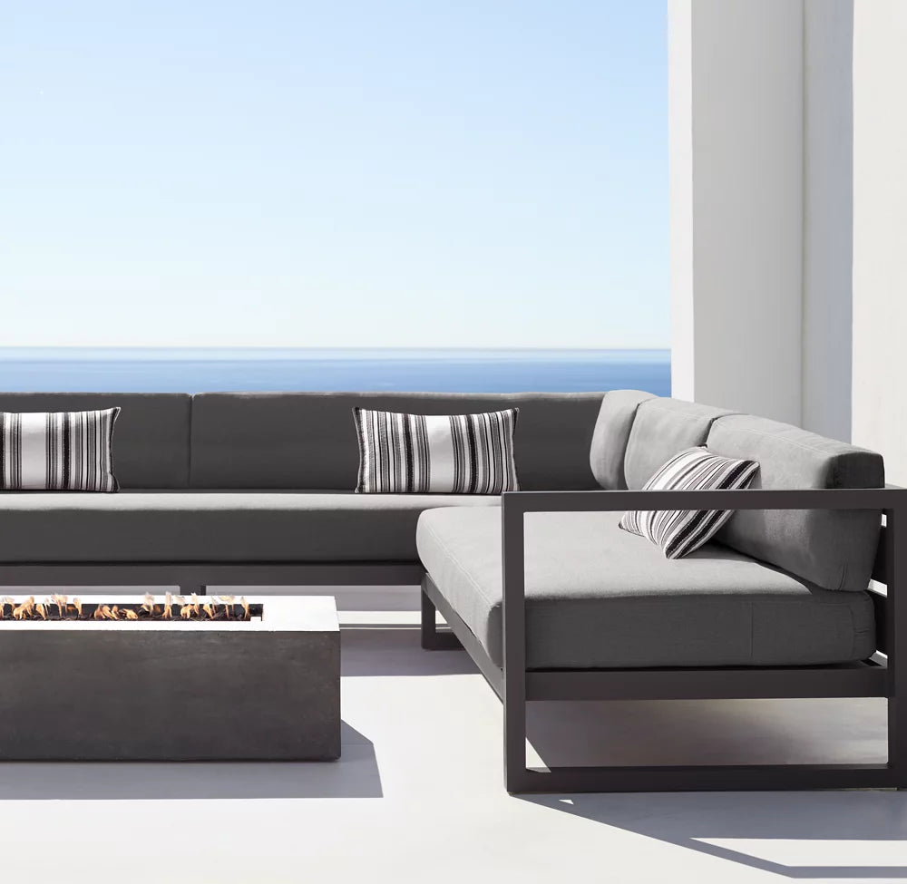 CANAPÉ D’ANGLE AVEC MÉRIDIENNE DROITE - PANTELLERIA ALUMINIUM