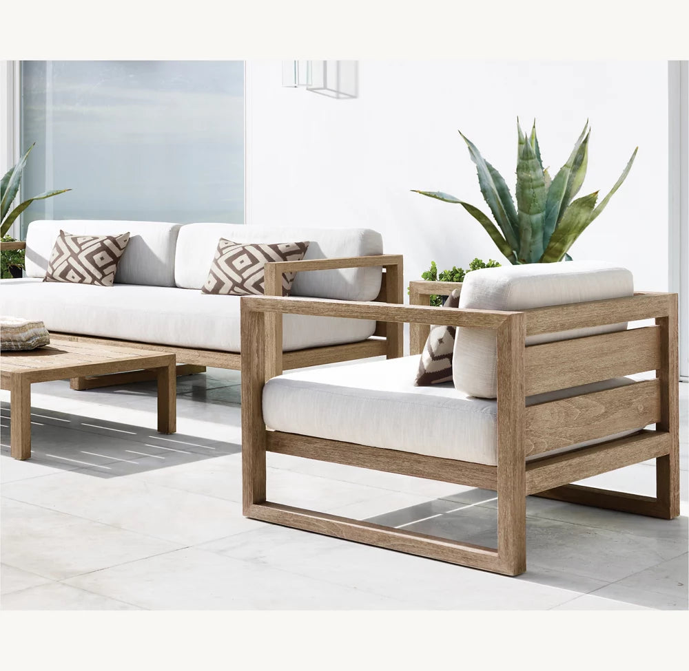 FAUTEUIL LOUNGE EN TECK - SANTORIN