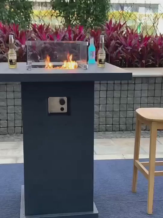 Ibiza Bar Flamme Secrète - Table Bar Gaz Moderne Chauffe-Terrasse Luxe