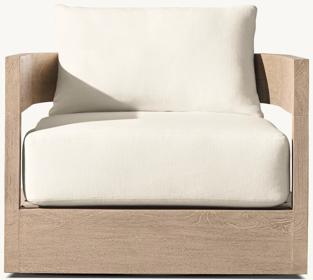 FAUTEUIL PIVOTANT EN TECK - LUMINA