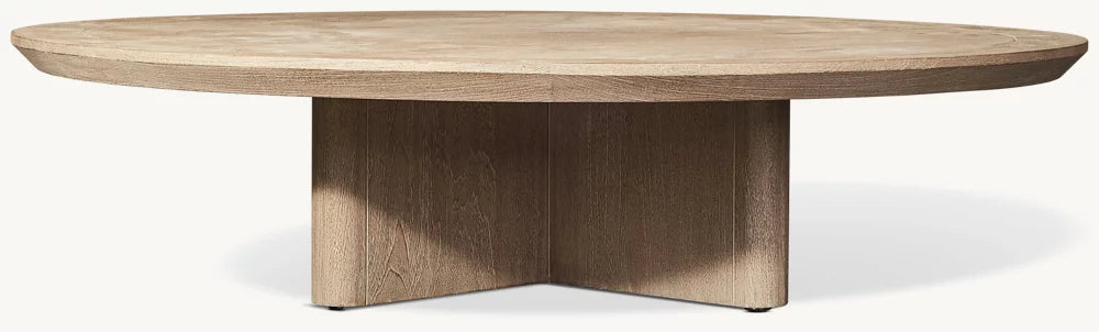 TABLE BASSE RONDE EN TECK - LUMINA