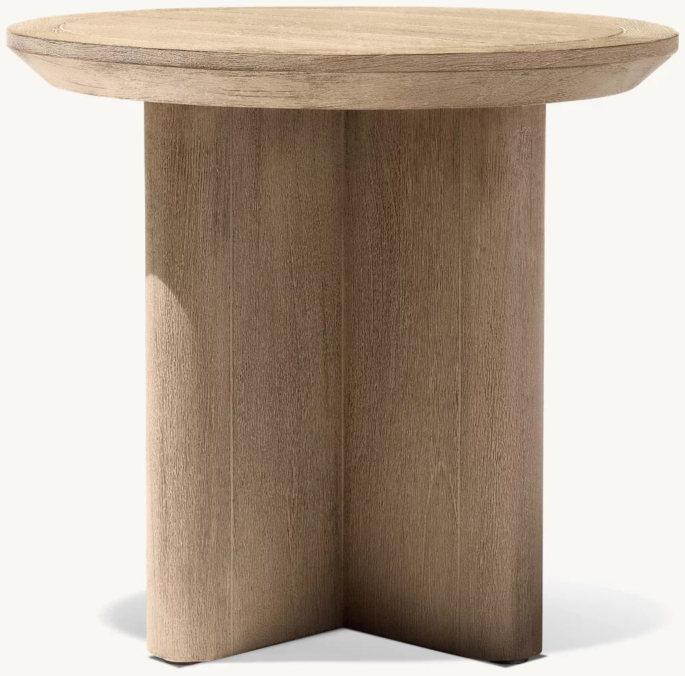 TABLE D'APPOINT RONDE EN TECK - LUMINA