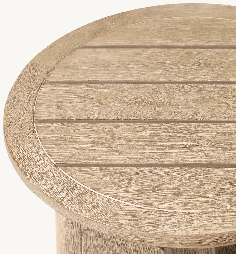 TABLE D'APPOINT RONDE EN TECK - LUMINA